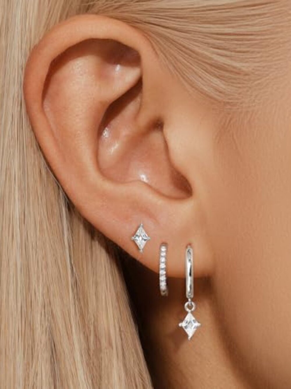 Gold Hoop Ears‎ Set for Women Dainty 14K Gold Plated Hies Ear Sterling